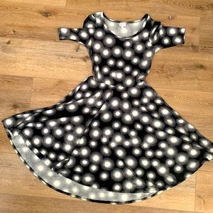 LulaRoe Nicole fit and flare dress. Large. EUC. Black and white